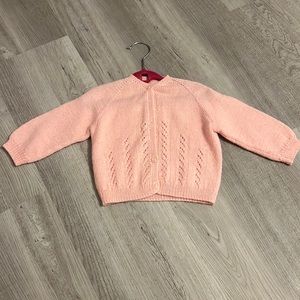 Hand knitted sweater 18 Mo Pink